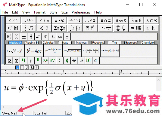 MathType样式系统使用技巧-通过样式定义来更改方程中的字体