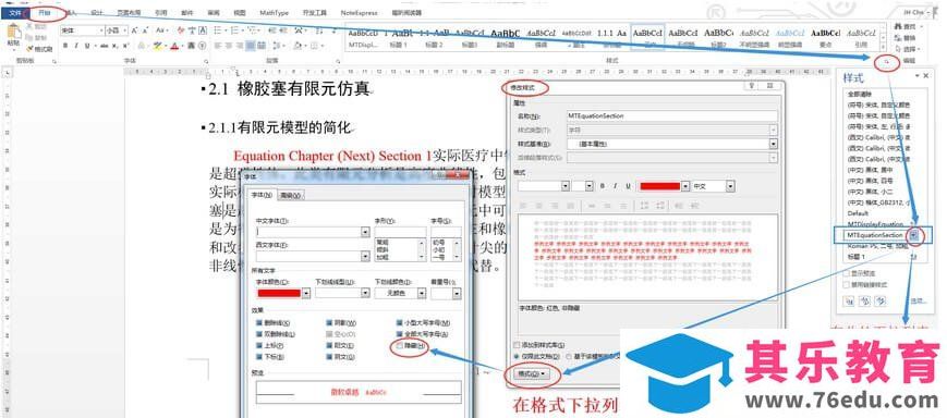 如何使MathType插入章节标记不显示