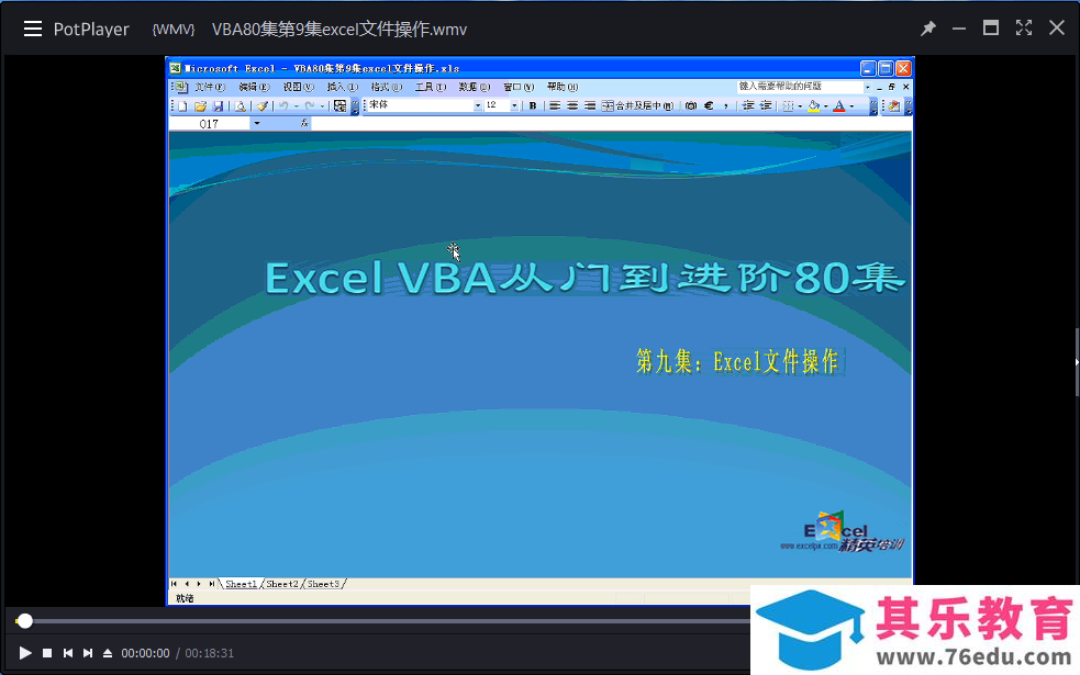 excel VBA 从入门到进阶 教学视频教程 80集 免费下载