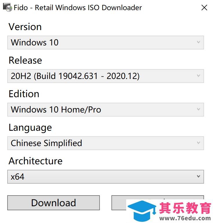 一款可以从微软服务器下载系统镜像的小工具—Fido 免费下载