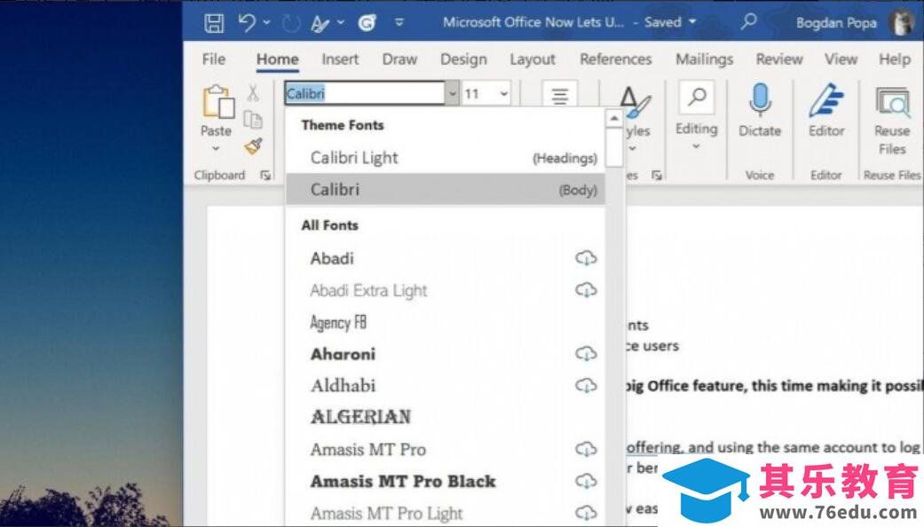 微软Office新增实用功能 允许用户在不同设备上轻松送同步字体 微软Office新增实用功能 允许用户在不同设备上轻松送同步字体